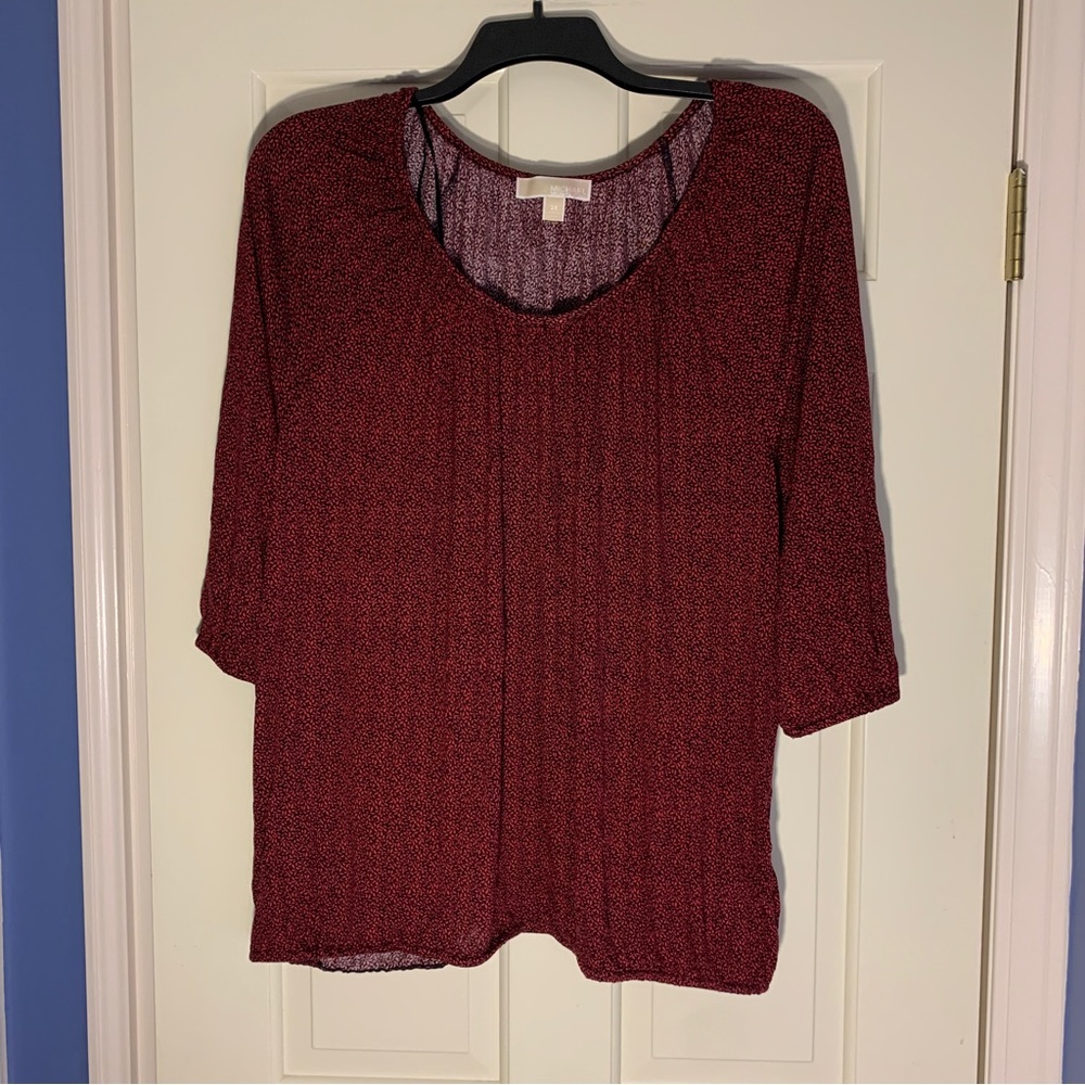 MICHAEL KORS PLUS ROUCHED BOTTOM TUNIC TOP